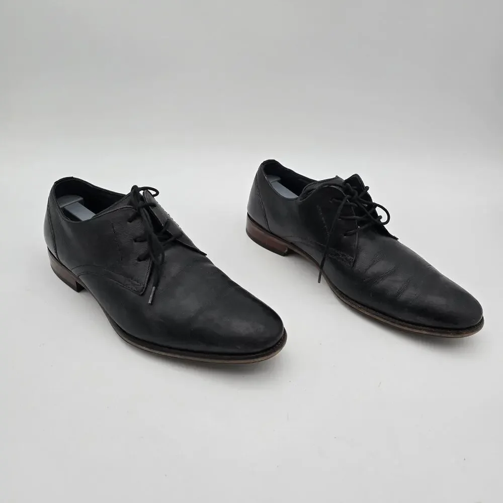Florsheim Shoes Mens 8 M Black Leather Dress Derby Oxford 14318 001